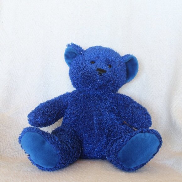 Blue teddy bear stuffed animal collectible plush toy texture - Picture 7 of 9